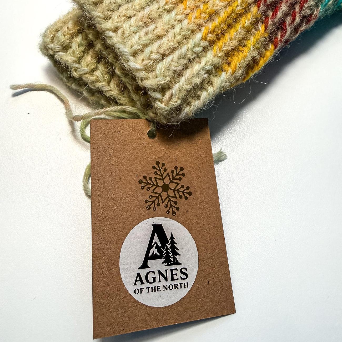 Alpaca socks, gold, teal & rust stripes, photo 5