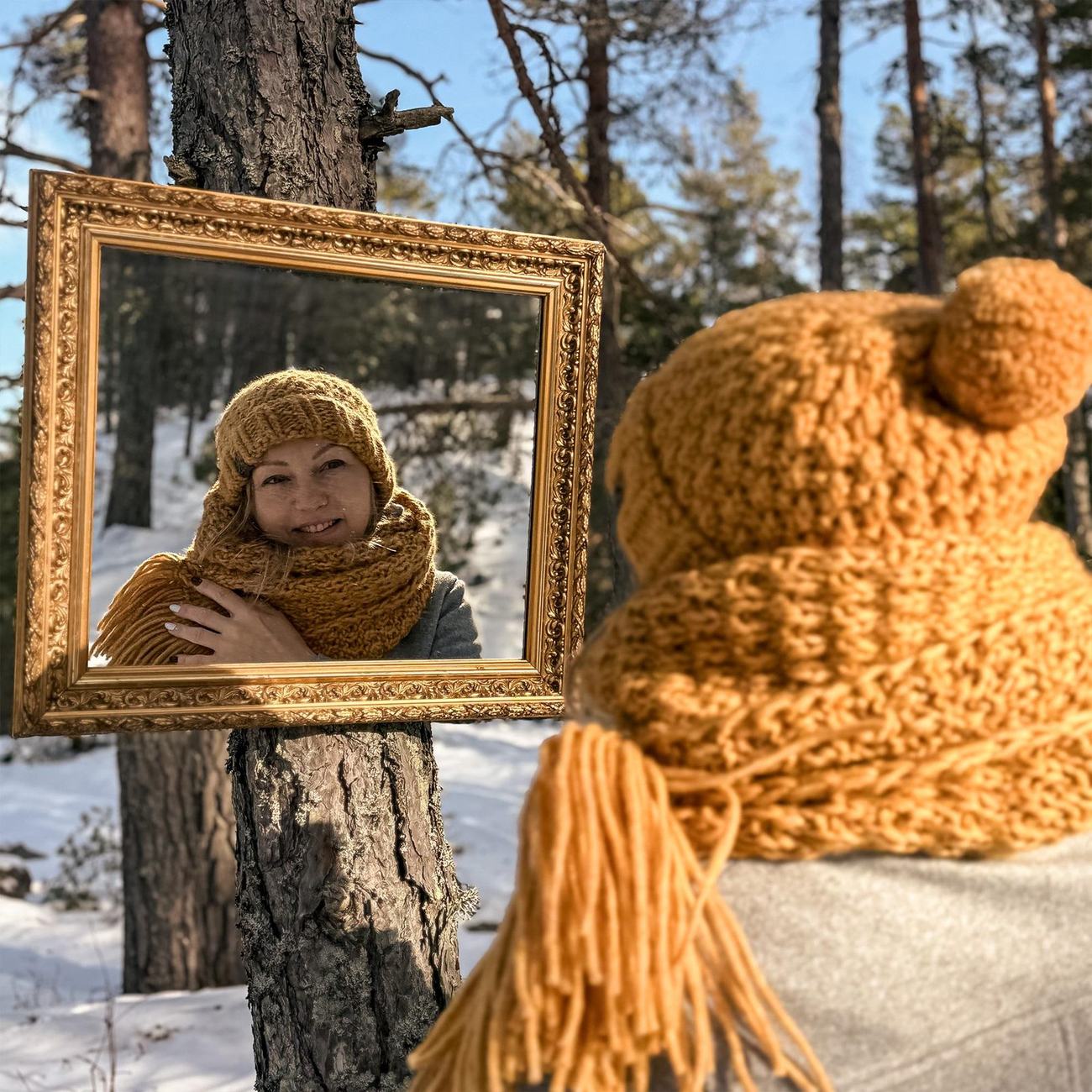 Wool scarf, honey yellow, photo 3