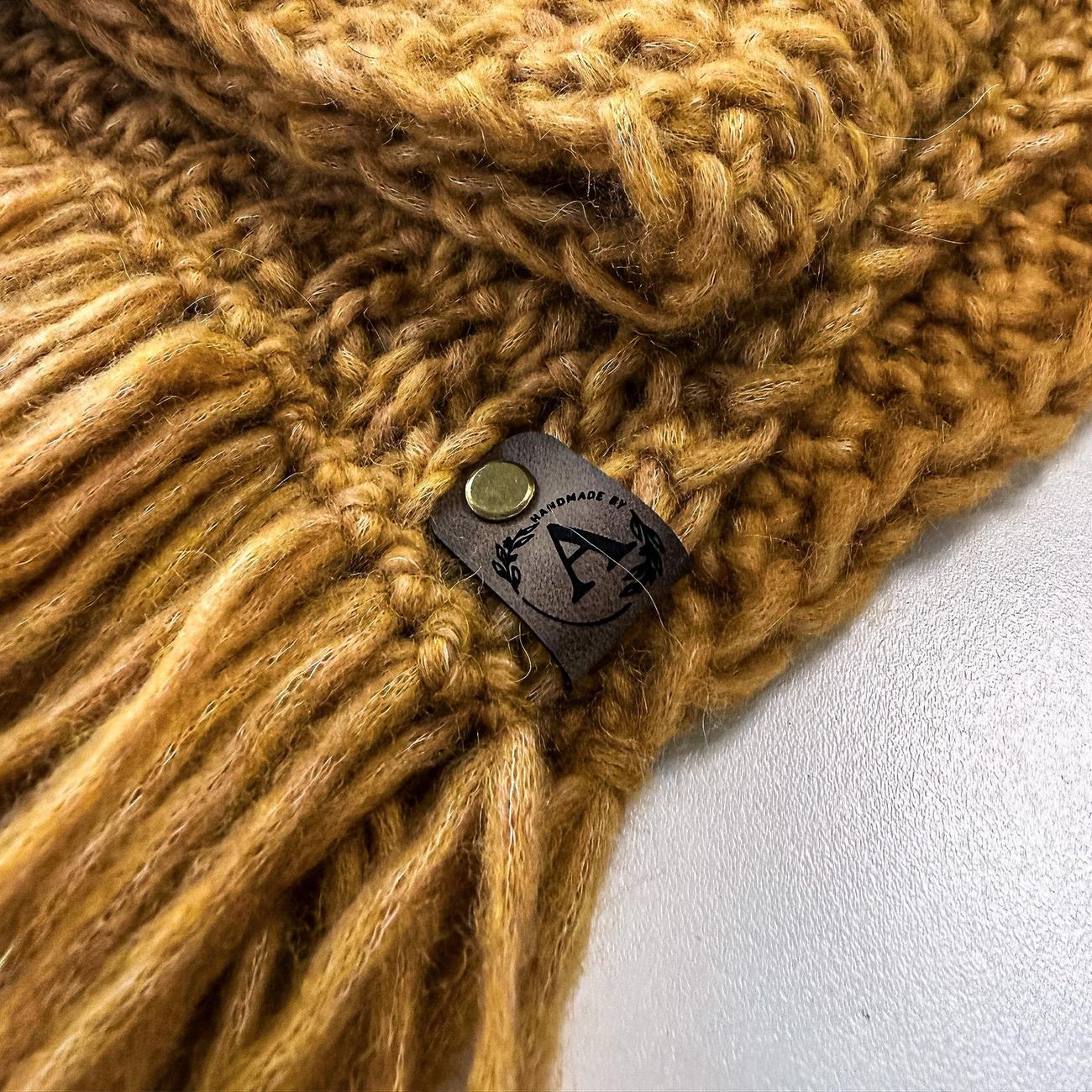 Wool scarf, honey yellow, photo 4